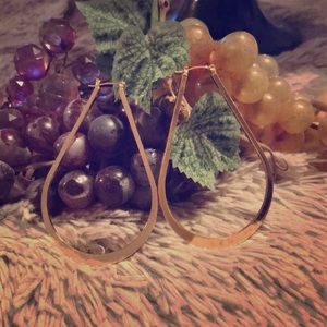 Gold tear drop hoops